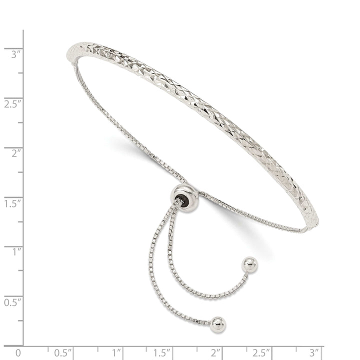 Sterling Silver Rhodium-plated D.C. Adjustable Bolo Bracelet
