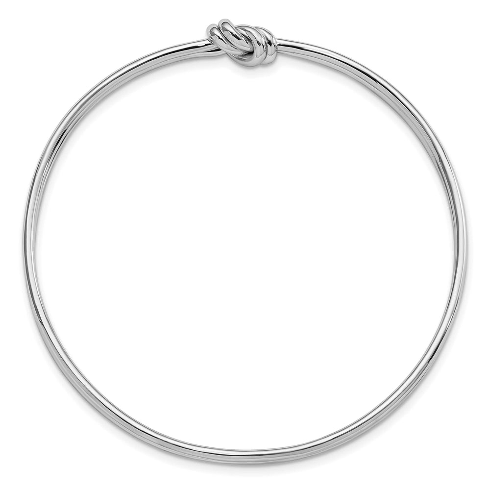 Sterling Silver Rhodium-plated Polished Knot Slip-on Bangle