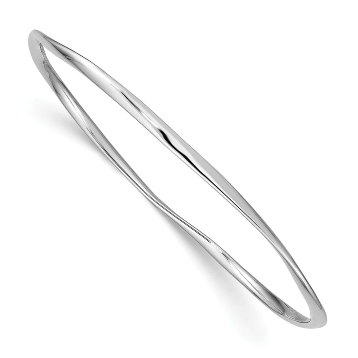 Sterling Silver Rhodium-plated Polished Twisted 2.25mm Slip-on Bangle