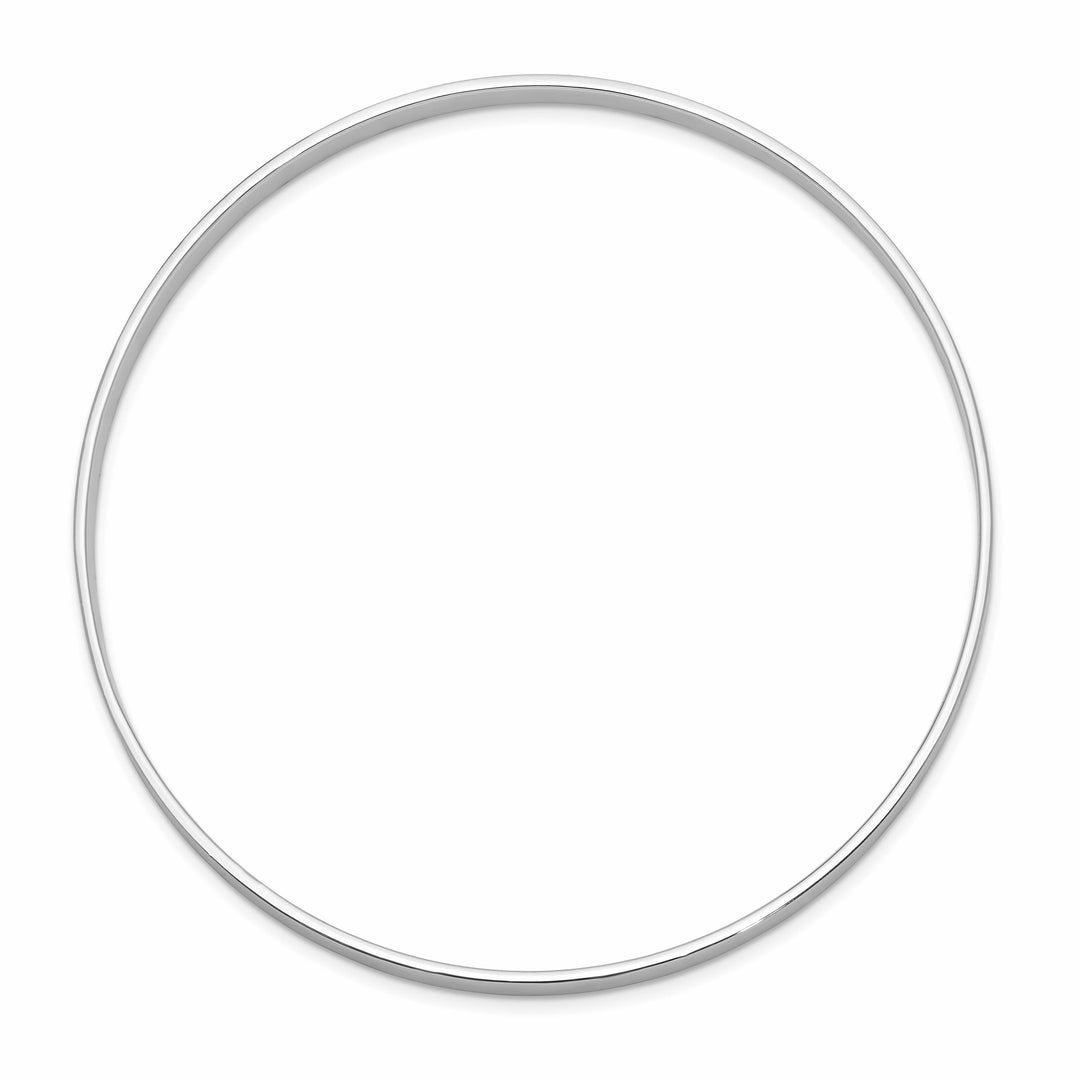 Sterling Silver Rhodium-plated Satin Finish 4.00mm Slip-on Bangle
