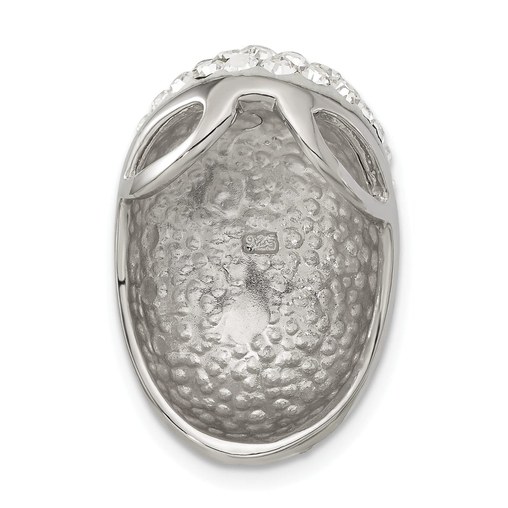 Sterling Silver Rhodium White Clay & Preciosa Crystal Chain Slide