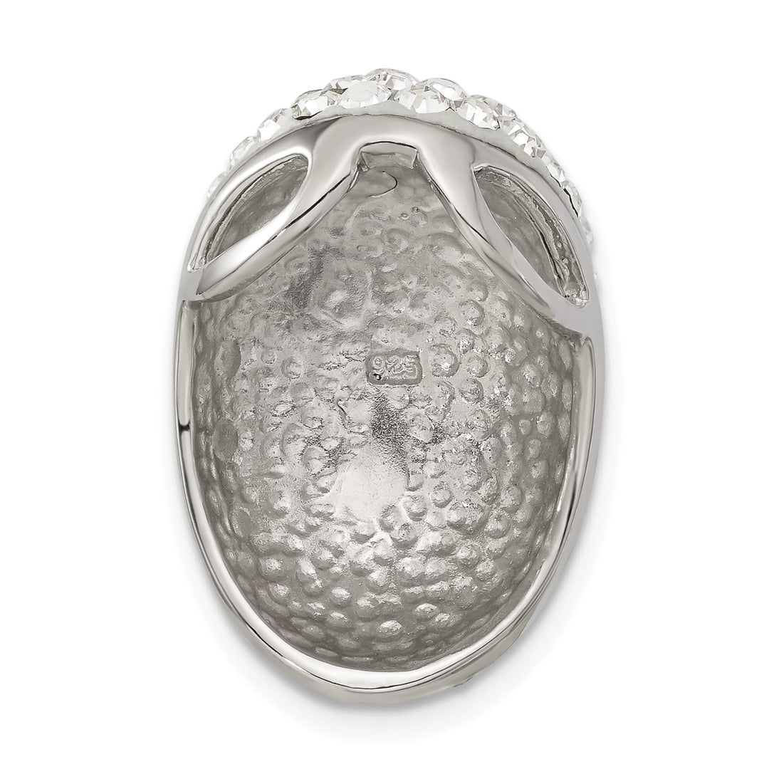 Sterling Silver Rhodium White Clay & Preciosa Crystal Chain Slide