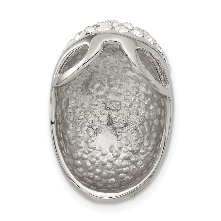 Sterling Silver Rhodium White Clay & Preciosa Crystal Chain Slide