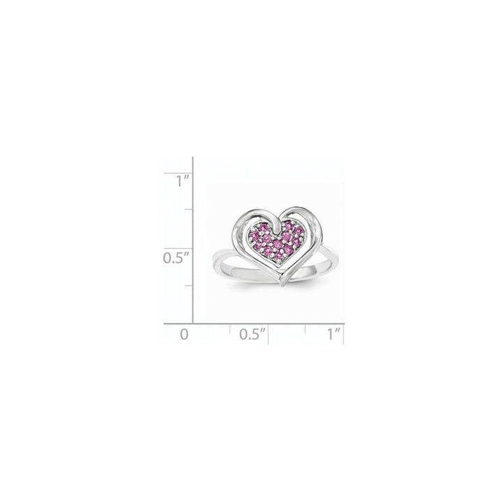 Sterling Silver Rhodolite Garnet Heart Ring