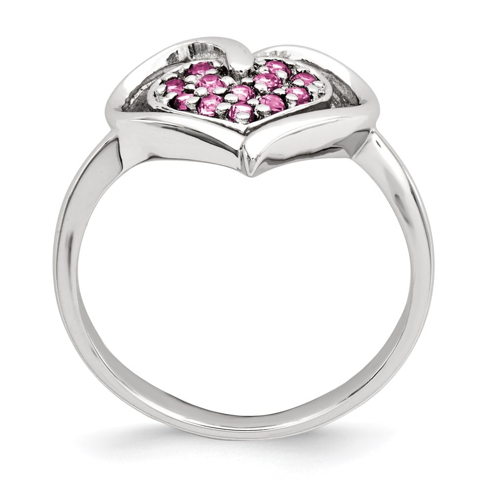 Sterling Silver Rhodolite Garnet Heart Ring