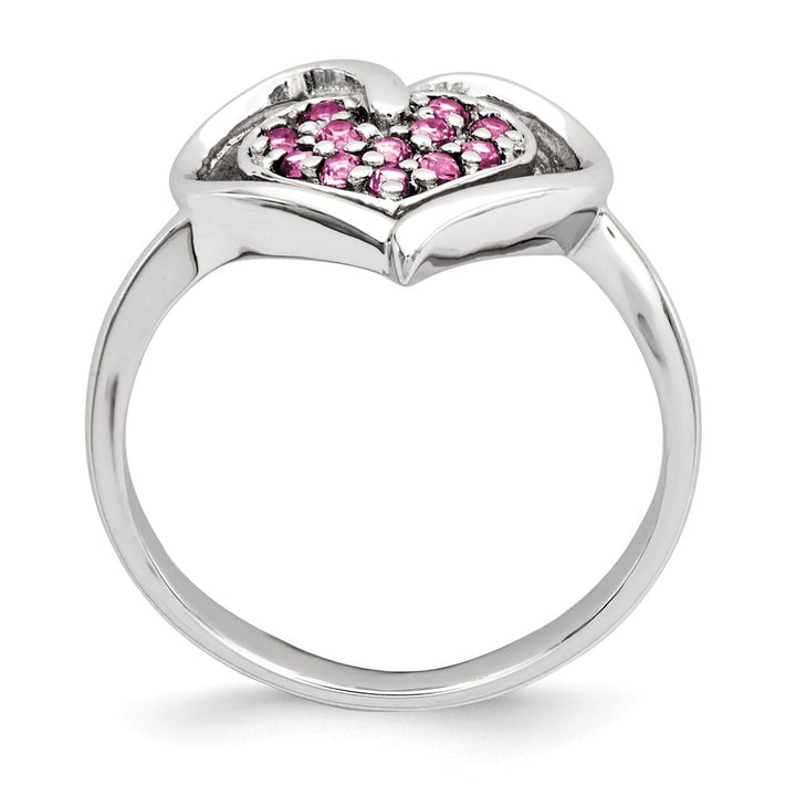 Sterling Silver Rhodolite Garnet Heart Ring