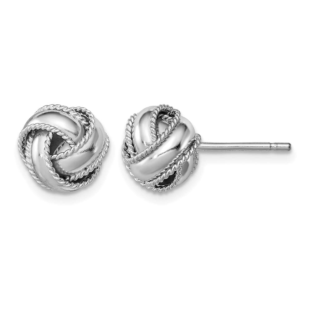 Sterling Silver Rope Edged Knot Post Earrings
