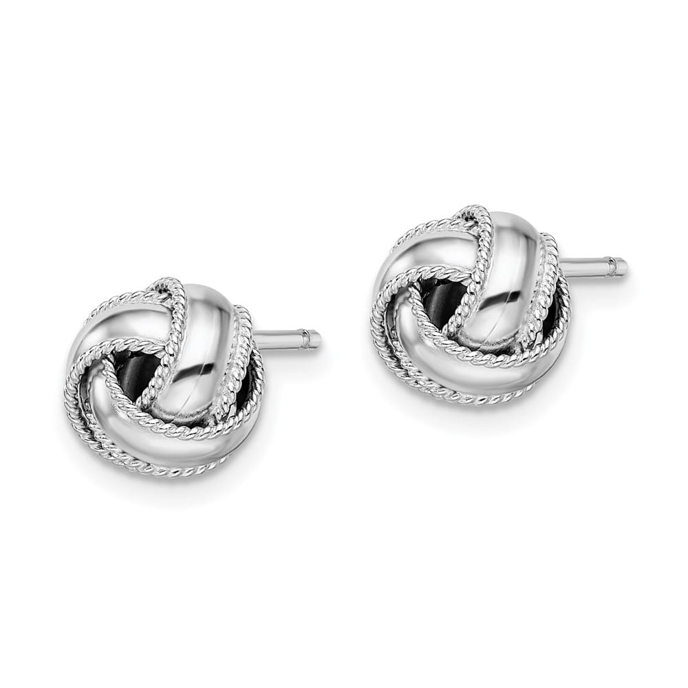 Sterling Silver Rope Edged Knot Post Earrings