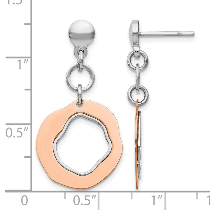 Sterling Silver Rose Gold-Tone Post Dangle Earrings