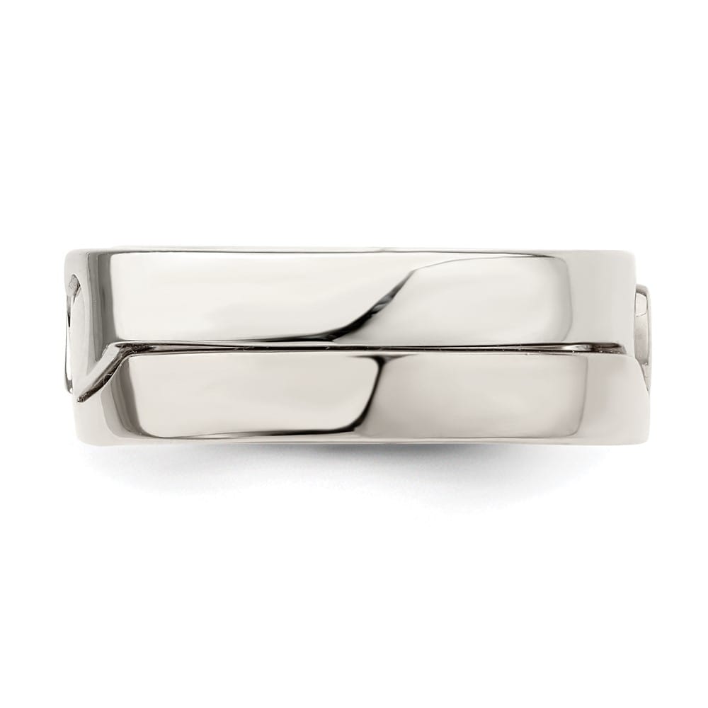Sterling Silver Rose-tone Double Heart Ring