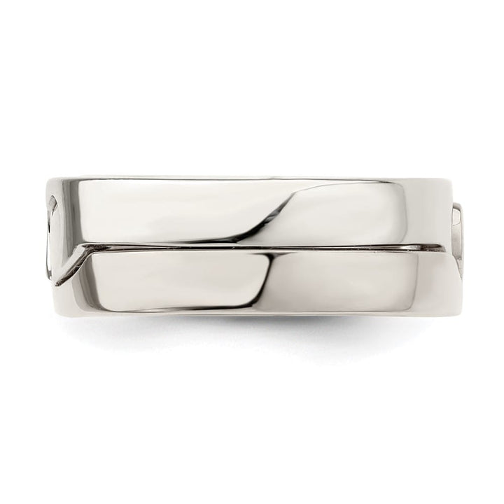 Sterling Silver Rose-tone Double Heart Ring