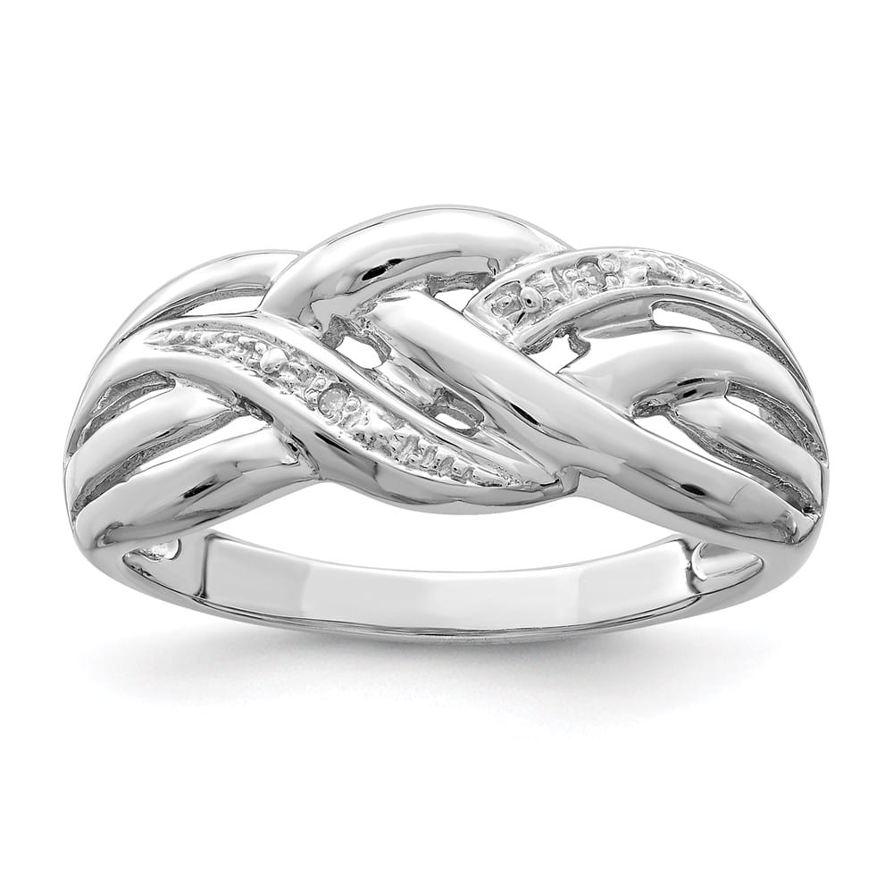 Sterling Silver Round 2-Stone Diamond Ring