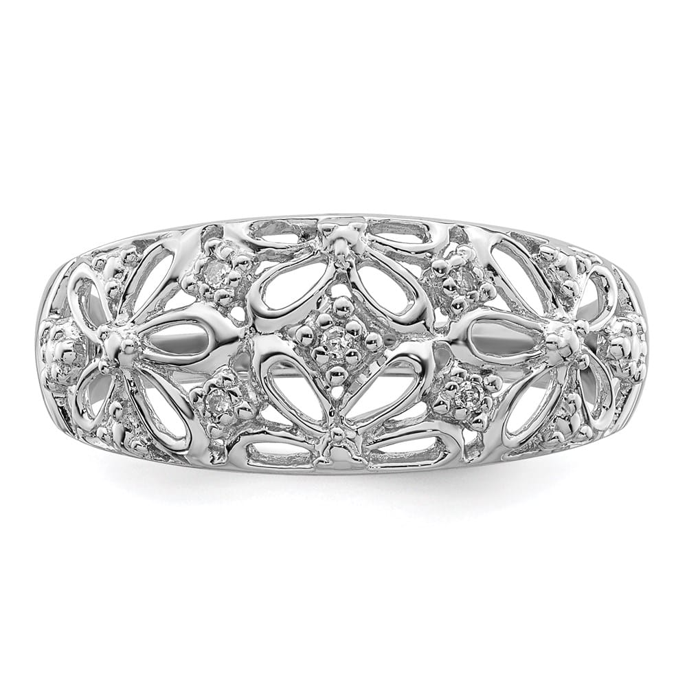 Sterling Silver Round 5-Stone Diamond Ring