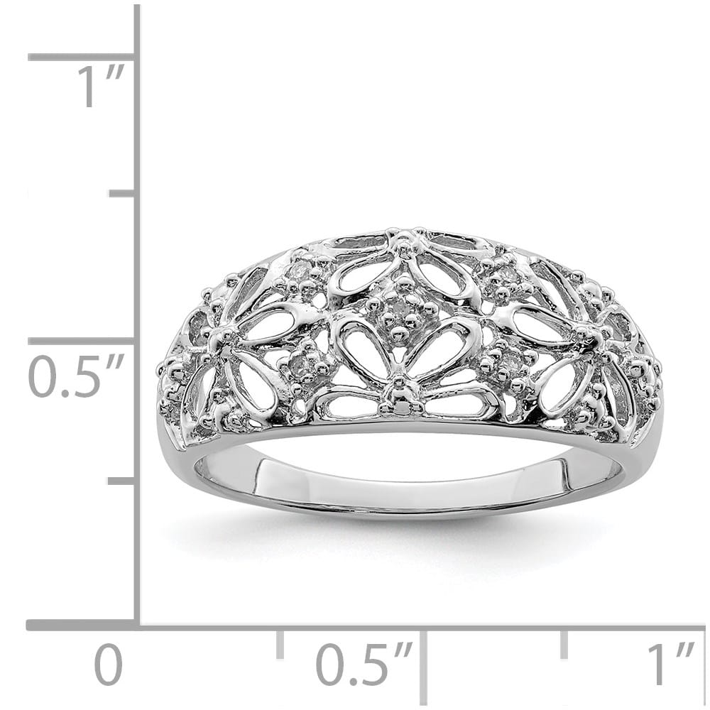 Sterling Silver Round 5-Stone Diamond Ring