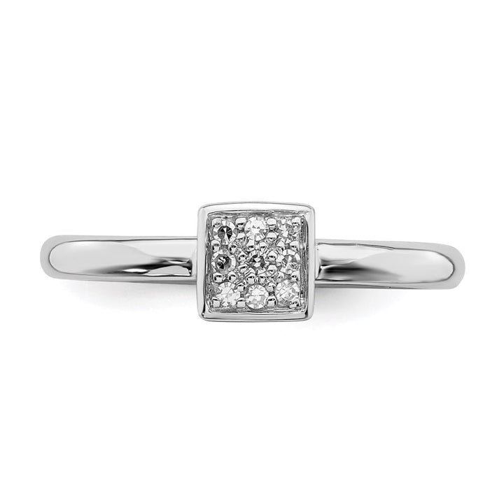 Sterling Silver Round 9-Stone Diamond Ring