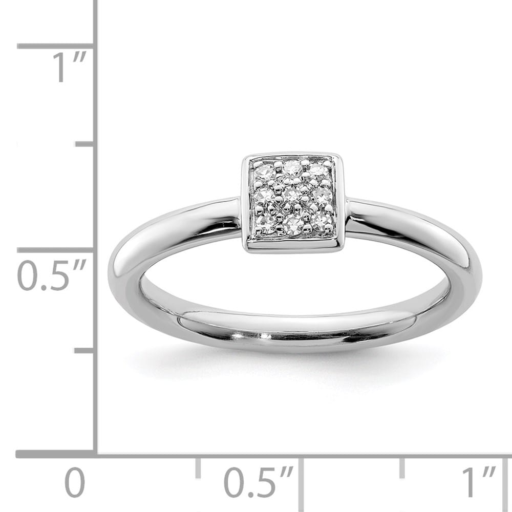 Sterling Silver Round 9-Stone Diamond Ring