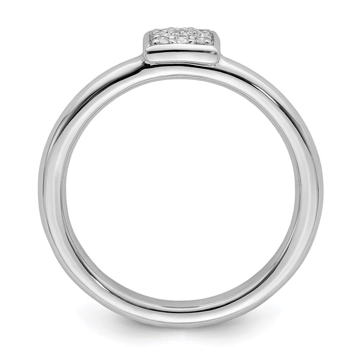Sterling Silver Round 9-Stone Diamond Ring