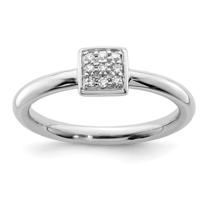 Sterling Silver Round 9-Stone Diamond Ring