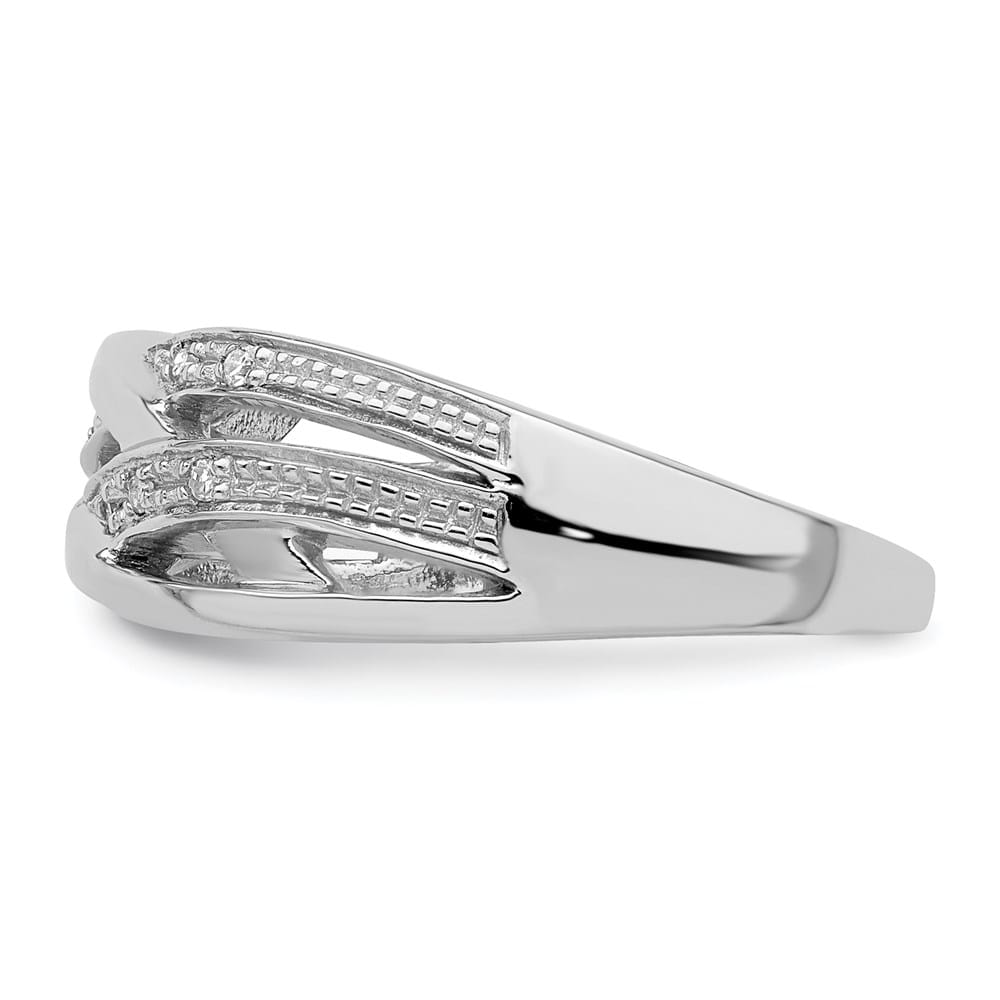 Sterling Silver Round Diamond Ring