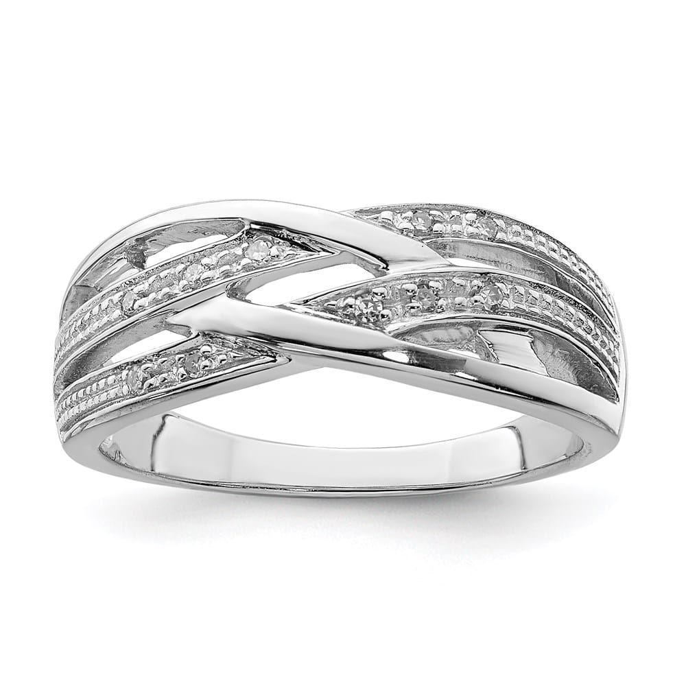 Sterling Silver Round Diamond Ring