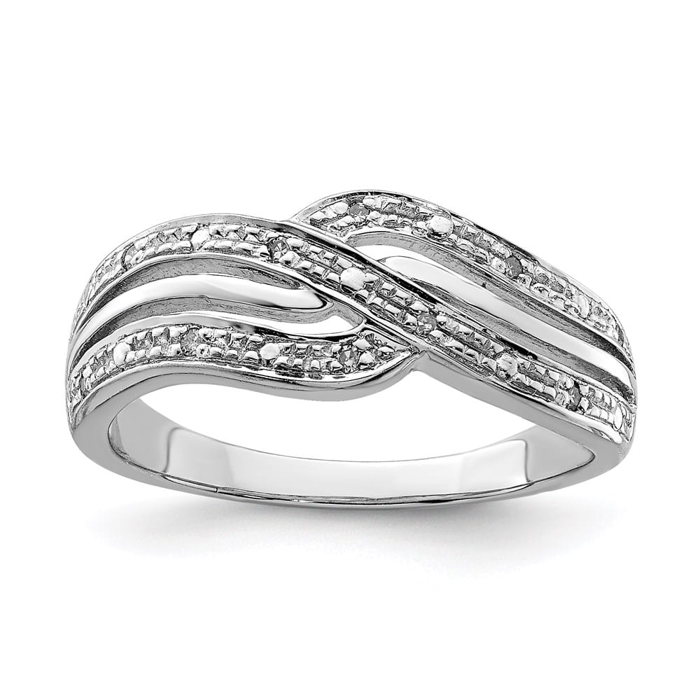 Sterling Silver Round Diamond Ring