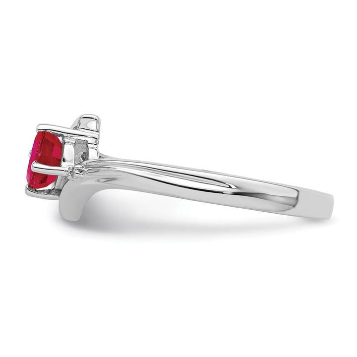 Sterling Silver Ruby and Diamond Ring