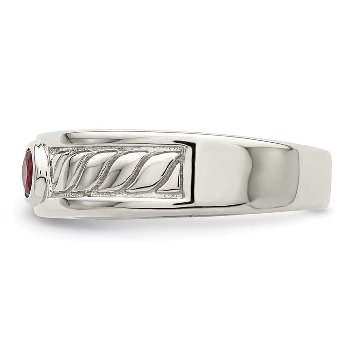 Sterling Silver Ruby Men's Ring