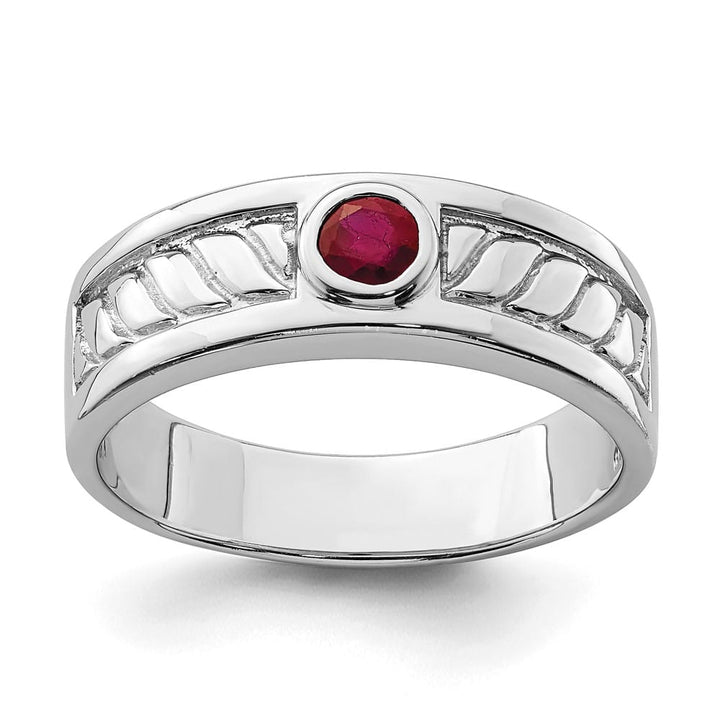 Sterling Silver Ruby Men's Ring