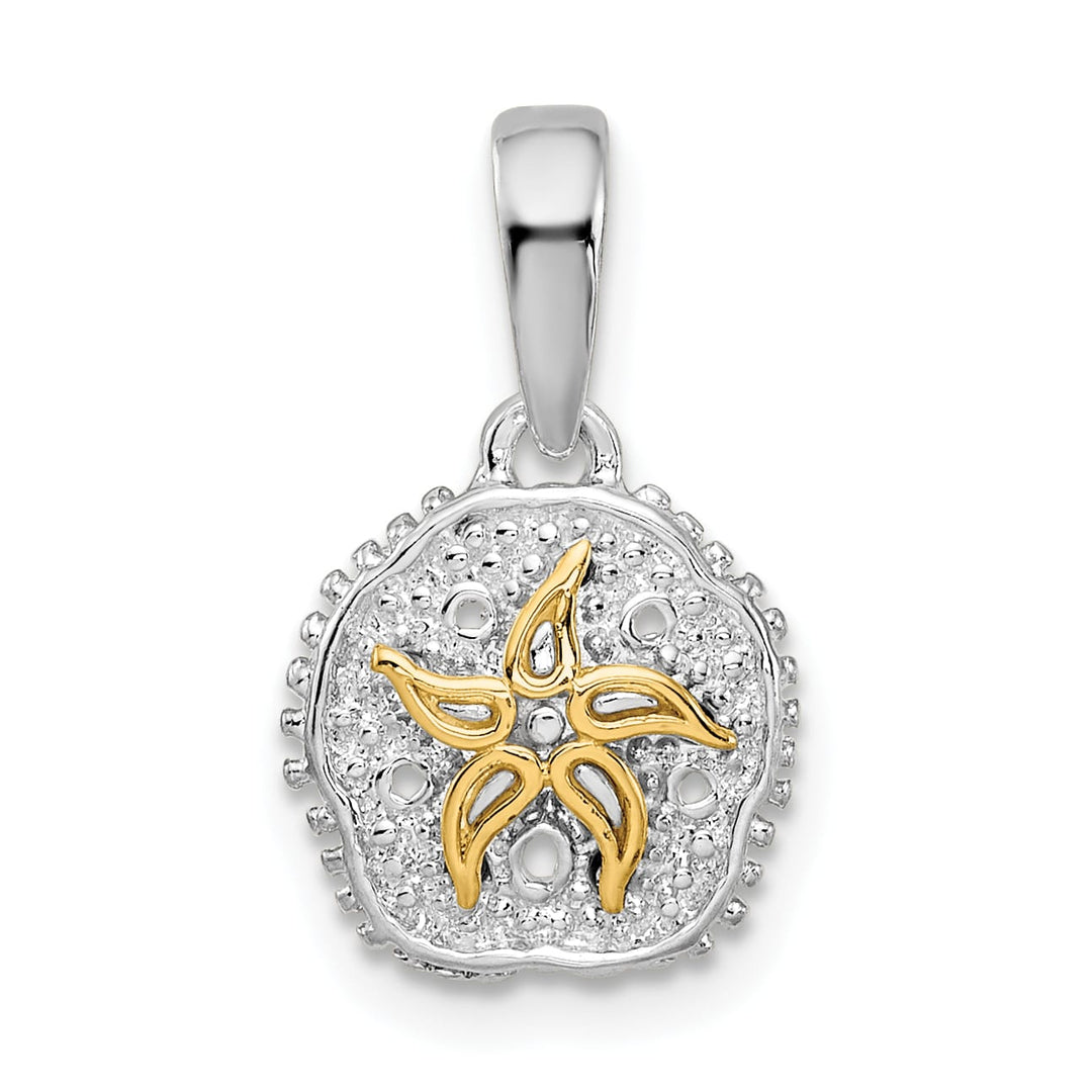 Sterling Silver Sand Dollar with 14k Starfish Pendant