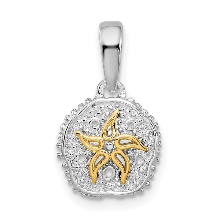 Sterling Silver Sand Dollar with 14k Starfish Pendant