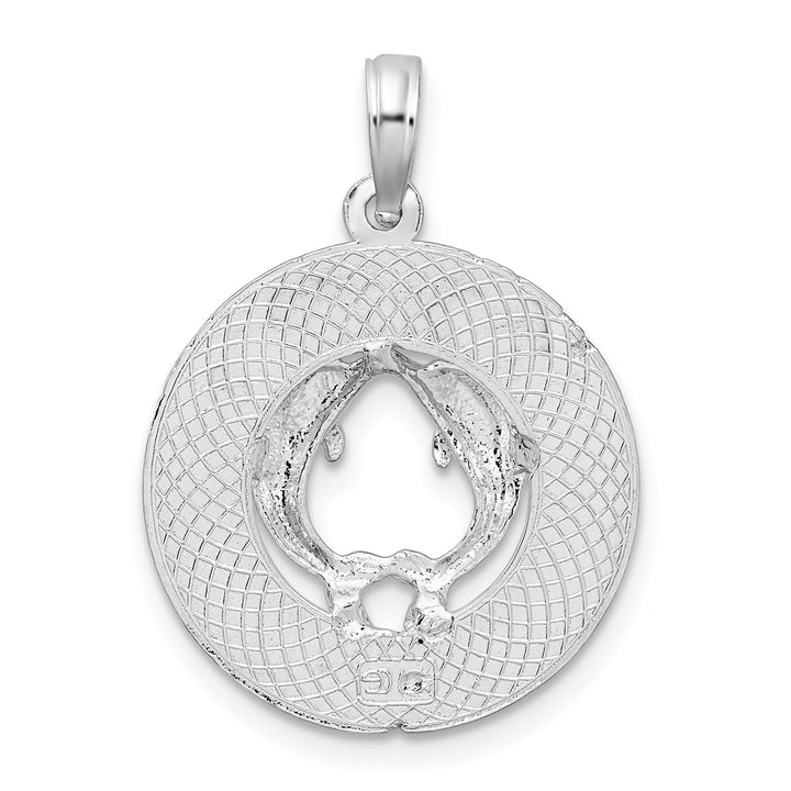 Sterling Silver Sanibel Circle with Dolphins Pendant