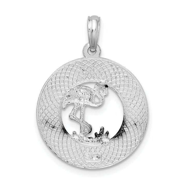 Sterling Silver Sanibel Circle with Flamingo Pendant