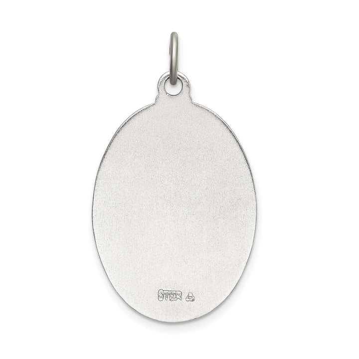 Sterling Silver Satin/Polished/D/C Enamel St Christopher Medal