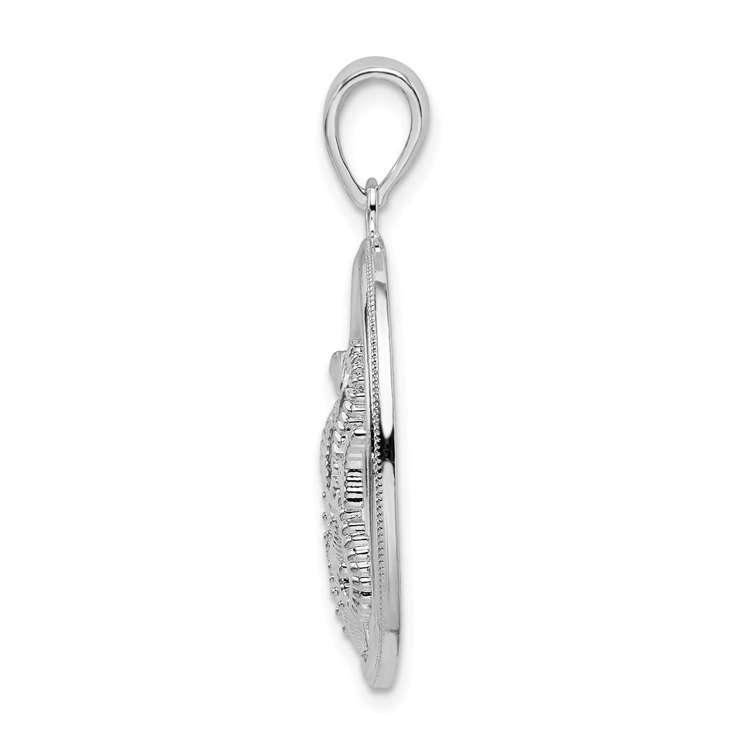 Sterling Silver Sea Life Round Pendant