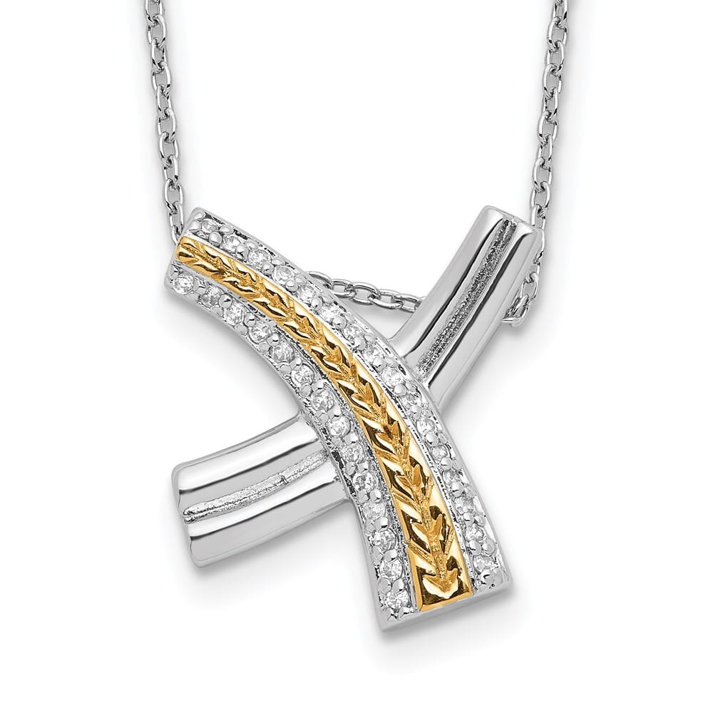 Sterling Silver Sealed With a Kiss 18 inch Necklace