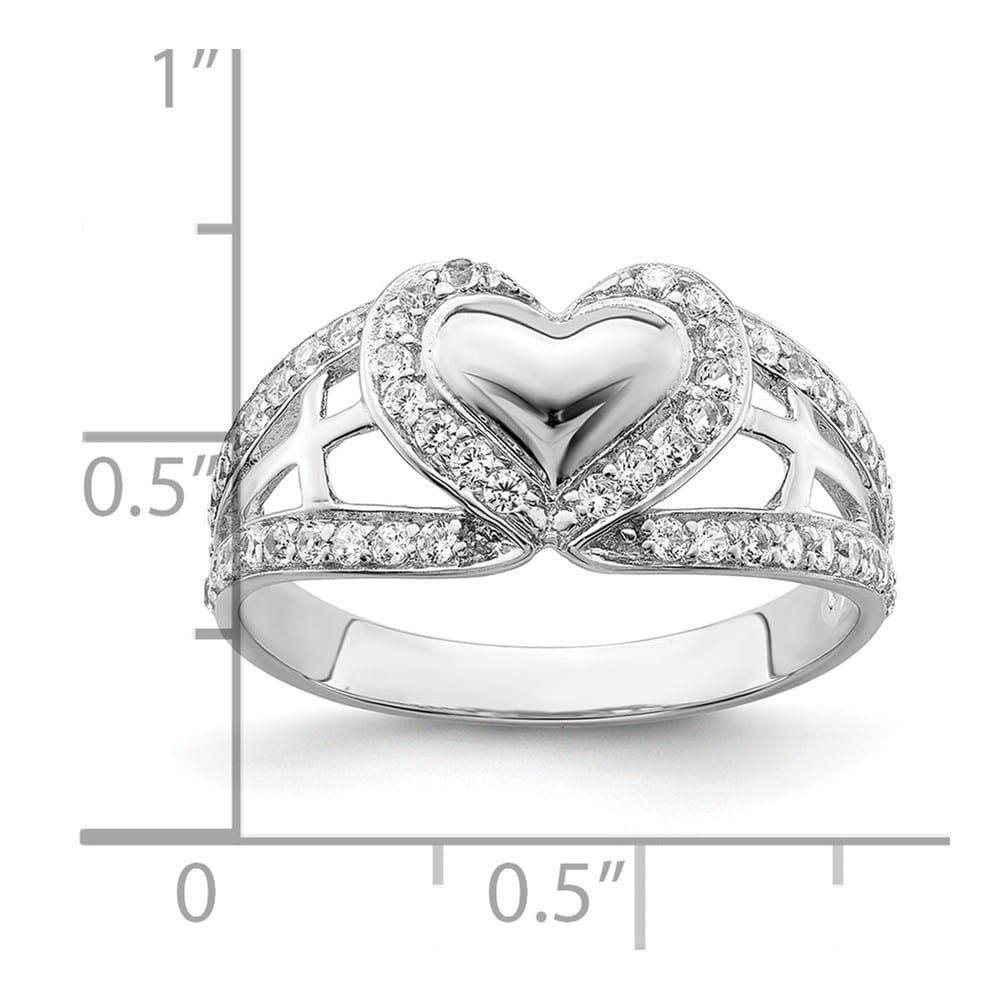 Sterling Silver Sentimental Expressions CZ Polished Pure Heart Ring Stock Size 7 Ring Are Refundable