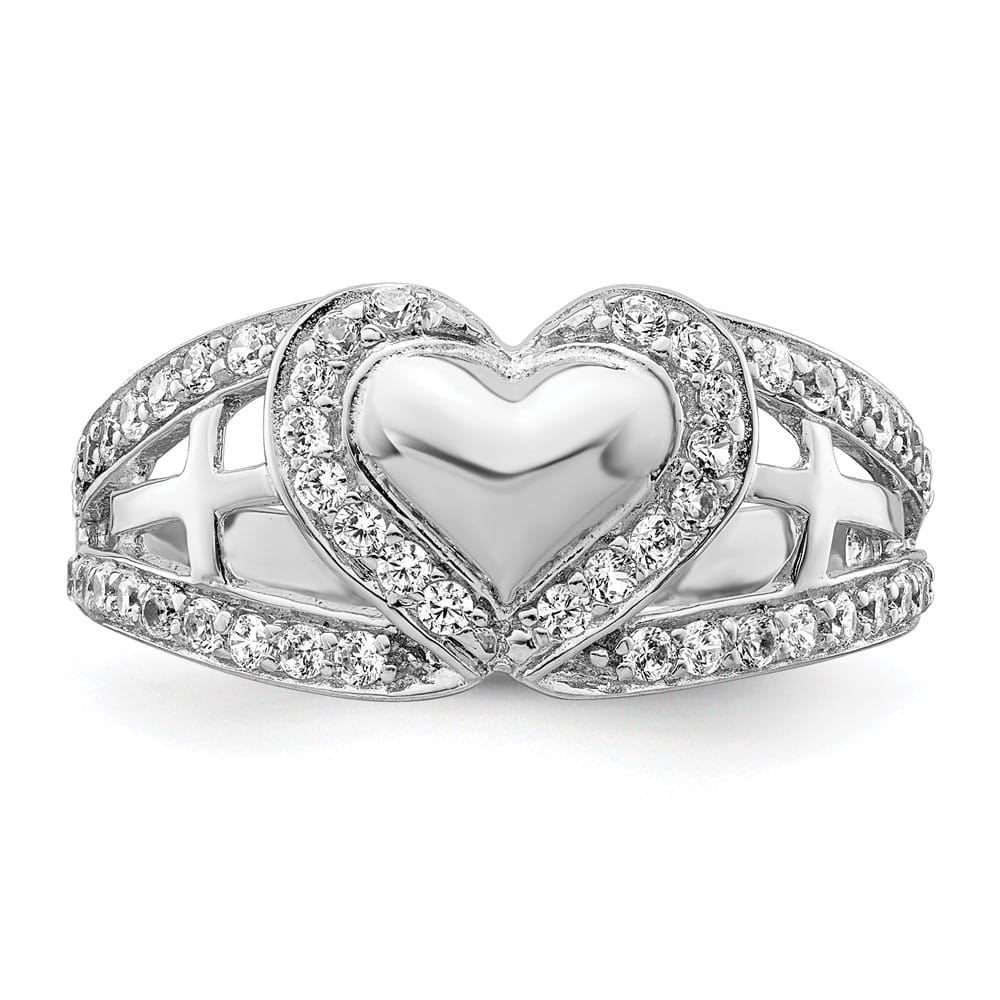 Sterling Silver Sentimental Expressions CZ Polished Pure Heart Ring Stock Size 7 Ring Are Refundable