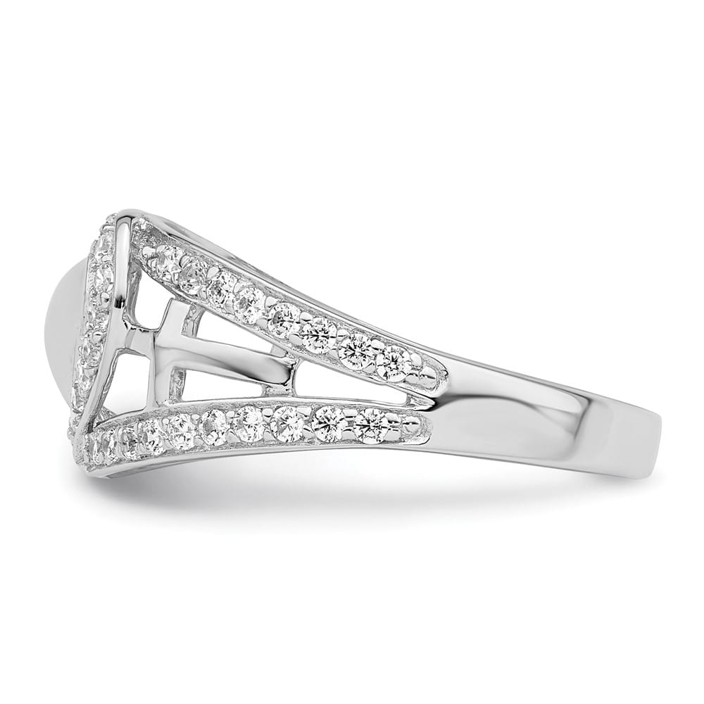 Sterling Silver Sentimental Expressions CZ Polished Pure Heart Ring Stock Size 7 Ring Are Refundable