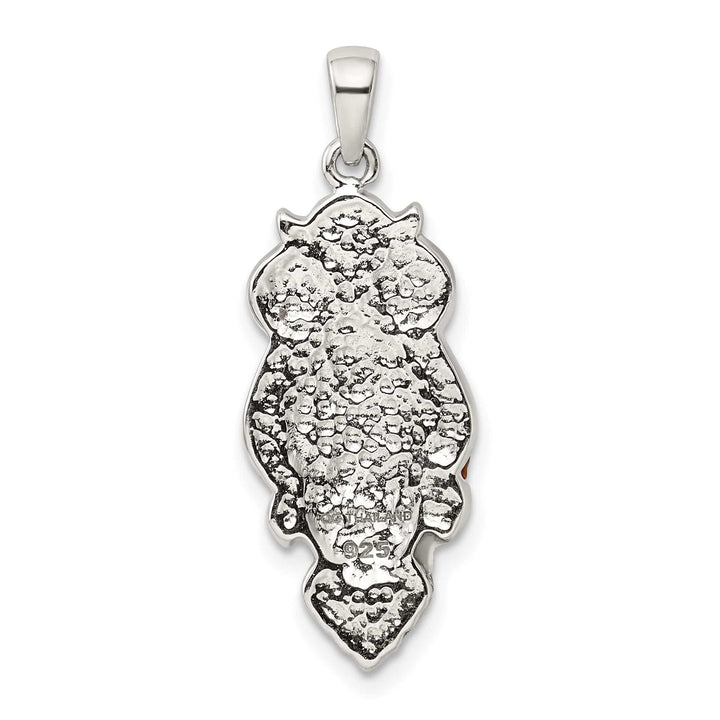Sterling Silver Simulated Pearl and Preciosa Crystal Owl Pendant
