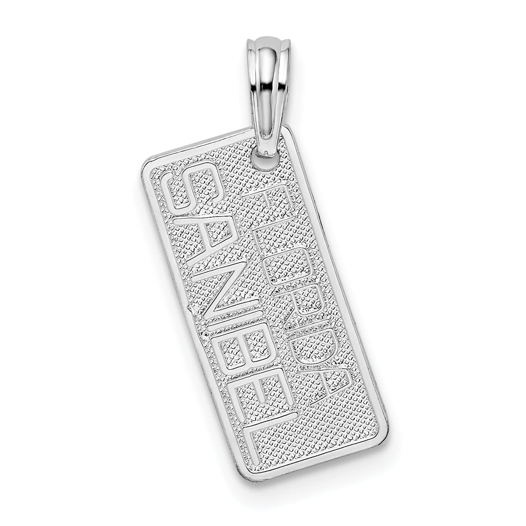 Sterling Silver Small Florida Sanibel License Plate Pendant