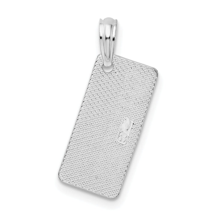 Sterling Silver Small Florida Sanibel License Plate Pendant
