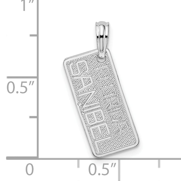 Sterling Silver Small Florida Sanibel License Plate Pendant
