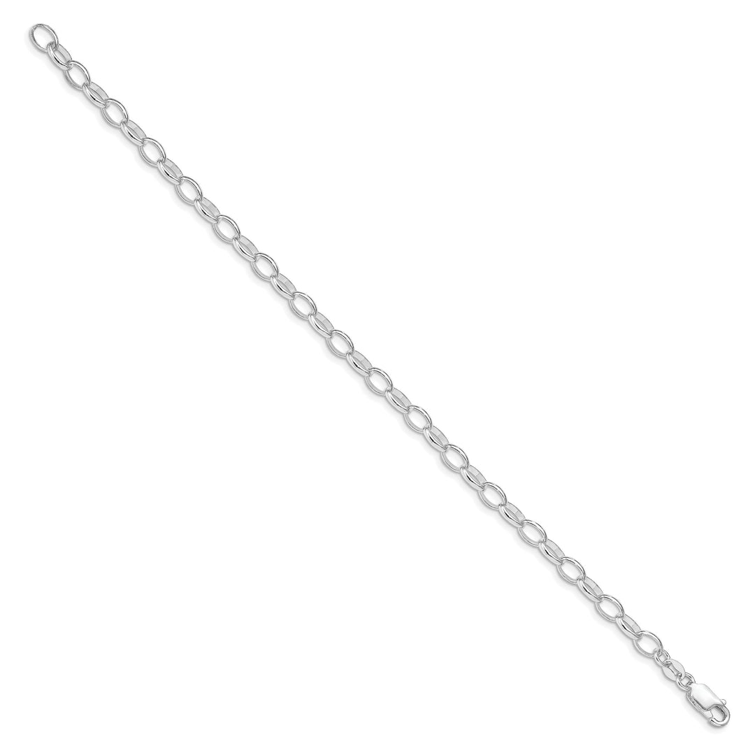 Sterling Silver Solid 5mm Rolo Charm Bracelet