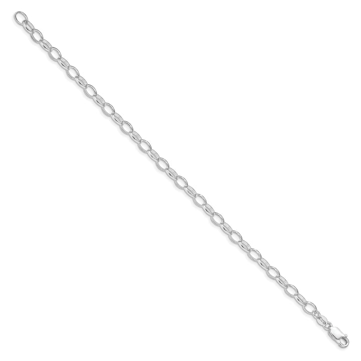 Sterling Silver Solid 5mm Rolo Charm Bracelet