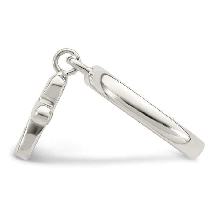 Sterling Silver Solid Cross Dangle Ring