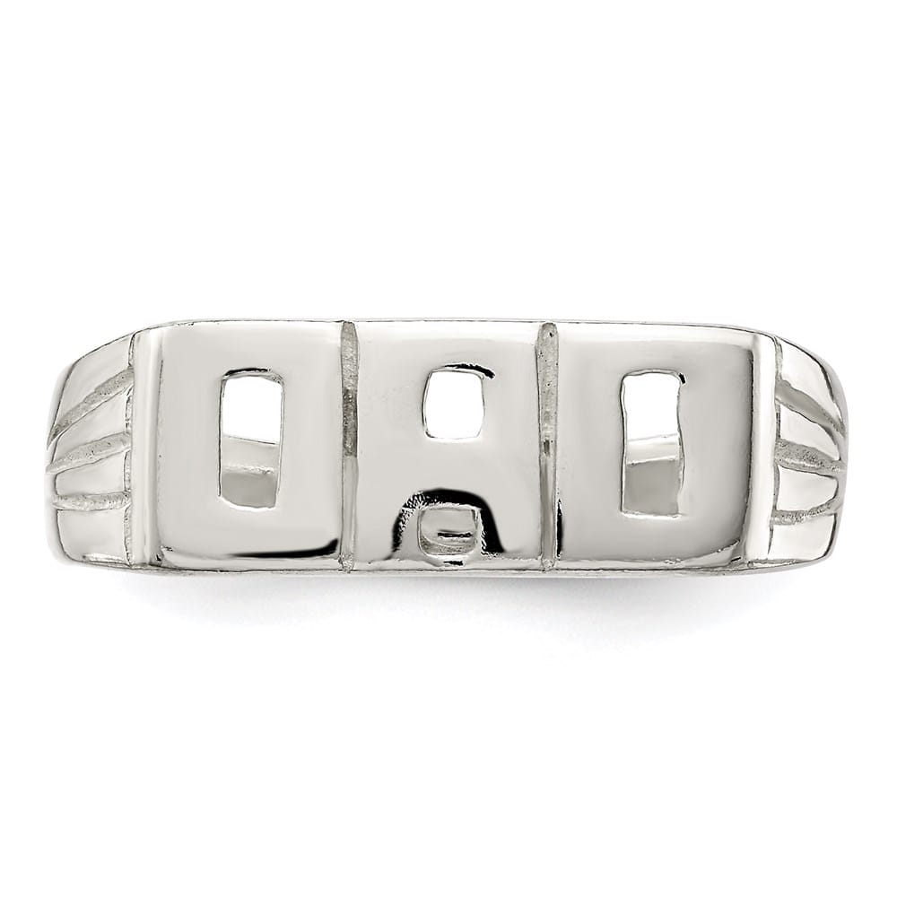 Sterling Silver Solid Dad Men's Ring