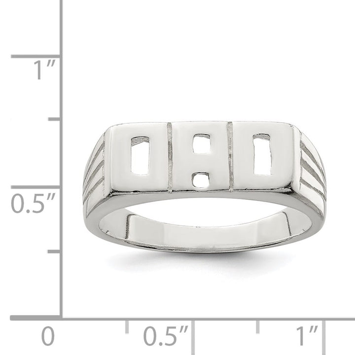 Sterling Silver Solid Dad Men's Ring