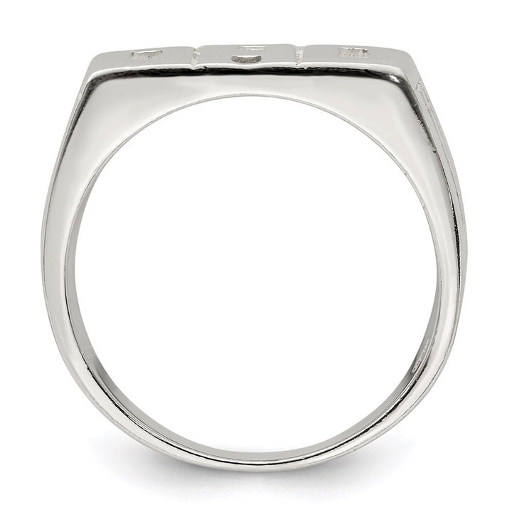 Sterling Silver Solid Dad Men's Ring