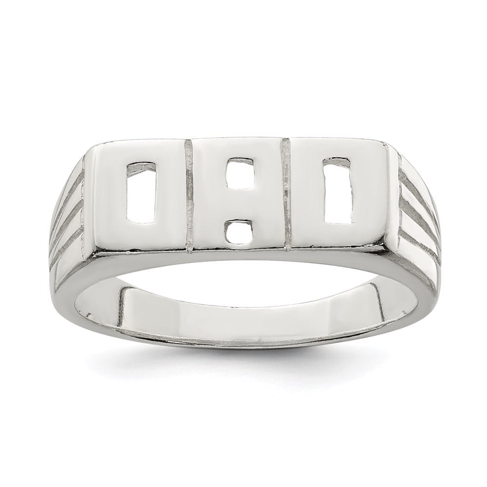Sterling Silver Solid Dad Men's Ring