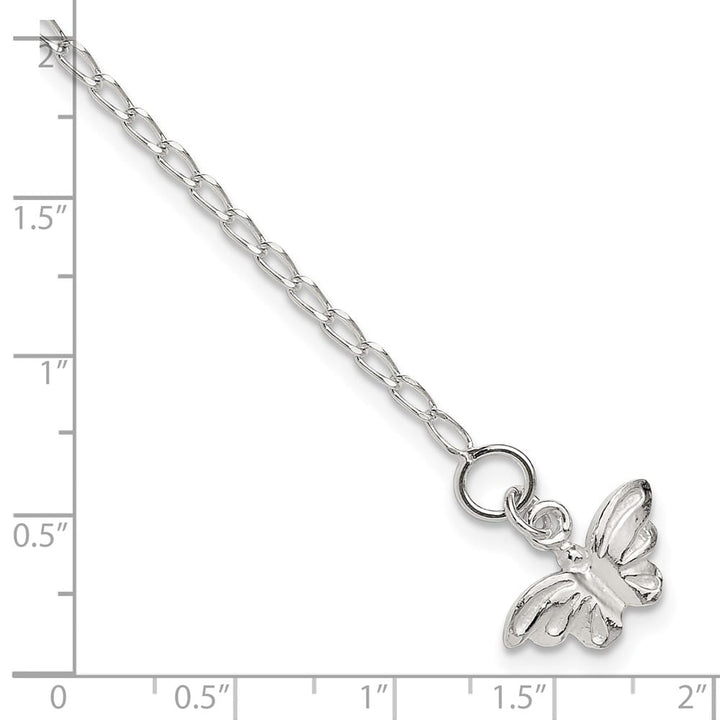 Sterling Silver Solid Polished Butterfly Anklet